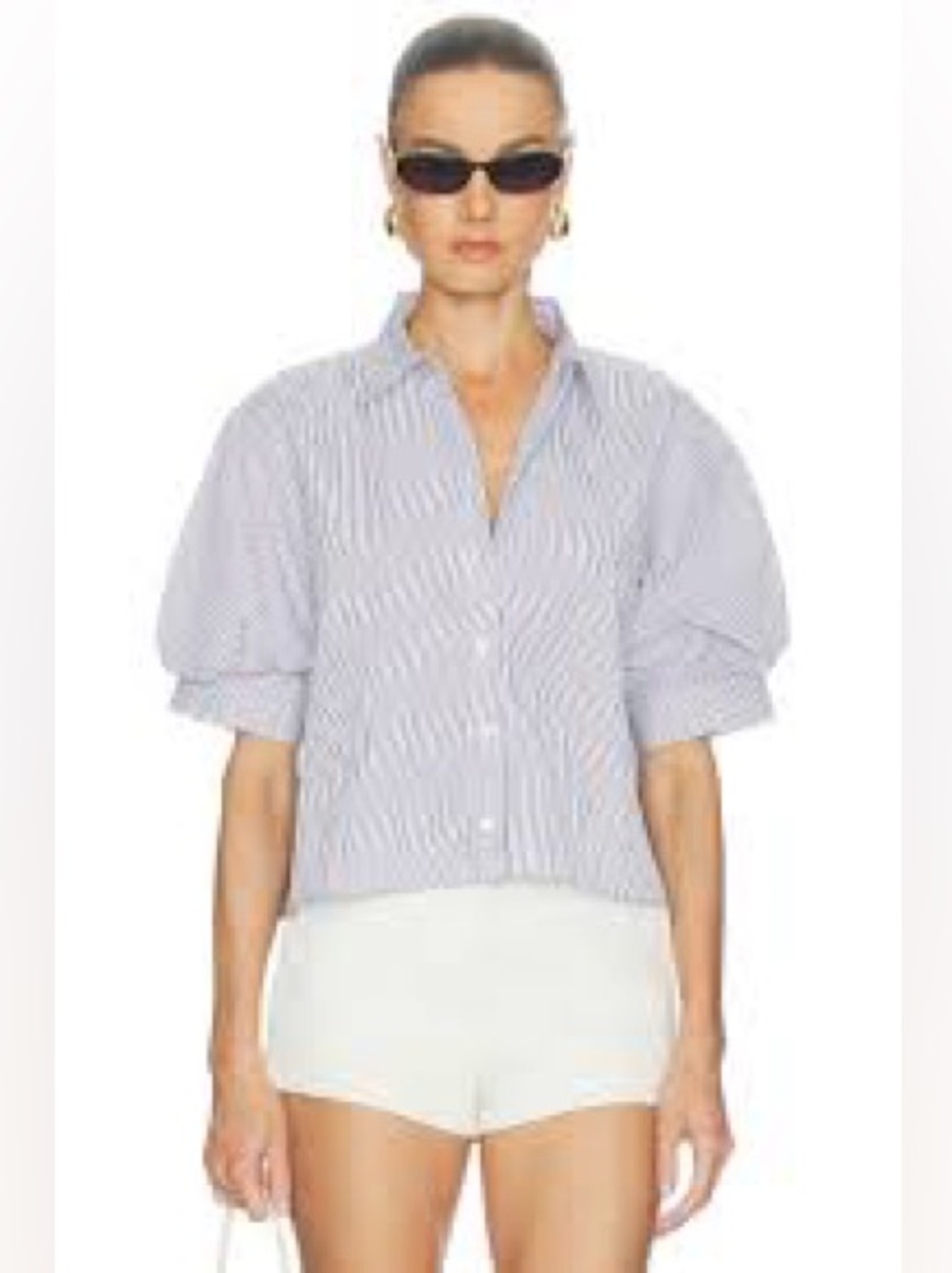 NwT🔷Frame Denim Blouse Sleeve Shirt in Navy Stripe🔷